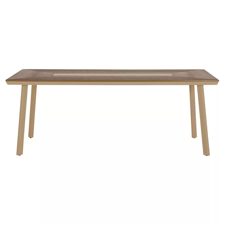 ALUMINUM DINING TABLE TABER HM5131.04 CAPPUCCINO COLOR WITH POLYWOOD TOP 200x100x75Hcm.