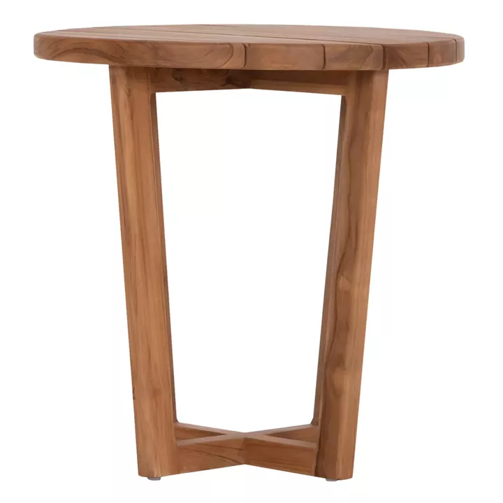 ΤΡΑΠΕΖΙ ΜΕΣΗΣ ΣΤΡΟΓΓΥΛΟ KOLIN HM6650 ΞΥΛΟ TEAK ΦΥΣΙΚΟ Φ65x65Υεκ.