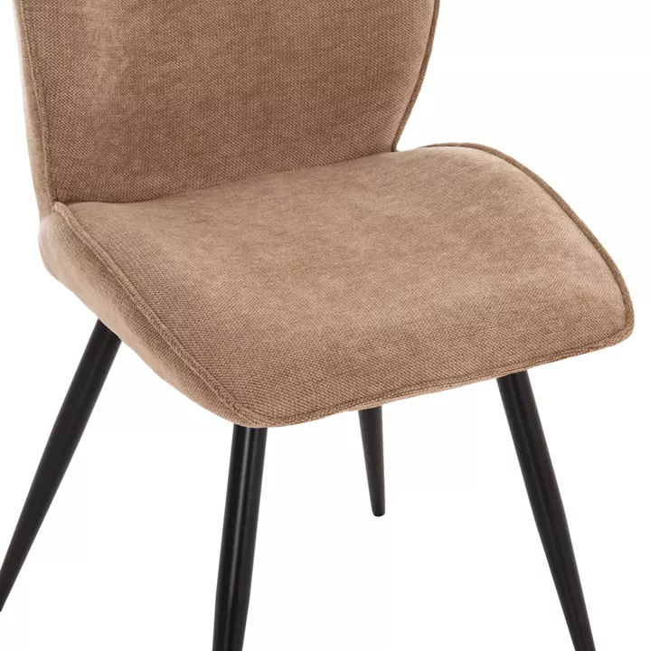 ΣΕΤ ΤΡΑΠΕΖΑΡΙΑΣ 7ΤΜΧ GAFF HM10935.03 MDF TOP ΚΑΡΥΔΙ--ΥΦΑΣΜΑ TAUPE & ΜΕΤΑΛΛΟ ΜΑΥΡΟ