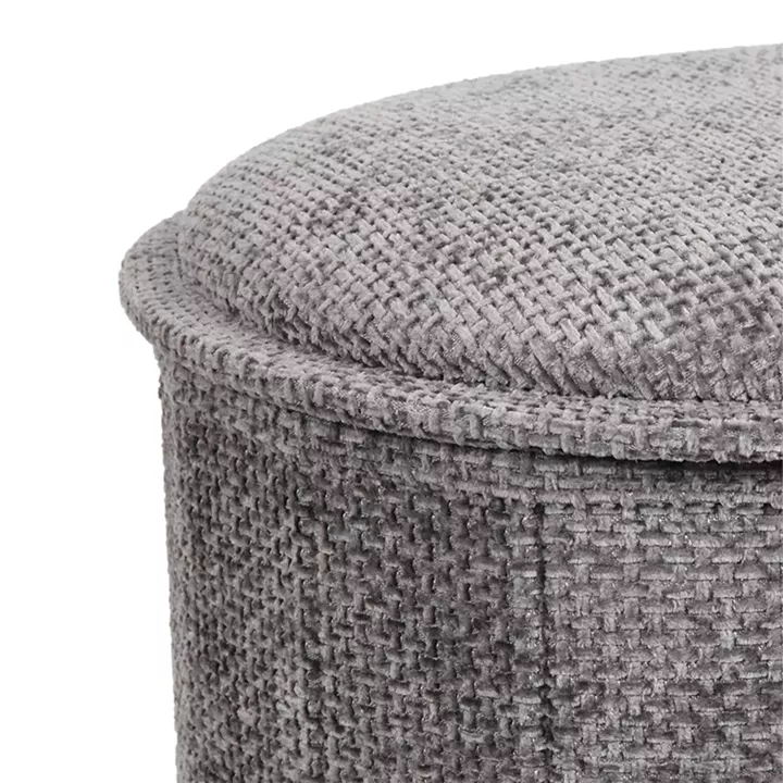 Stool-trunk Trebia pakoworld grey fabric 76x38x38cm