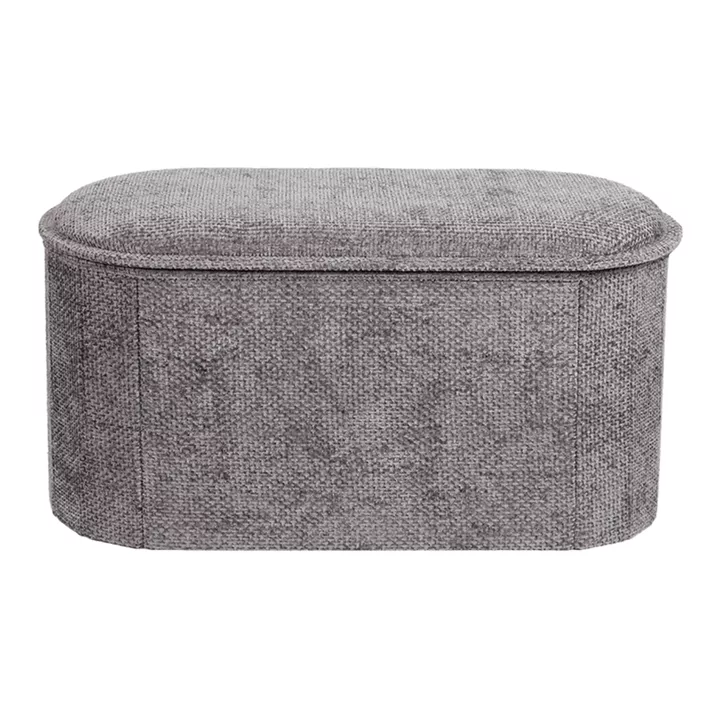 Stool-trunk Trebia pakoworld grey fabric 76x38x38cm