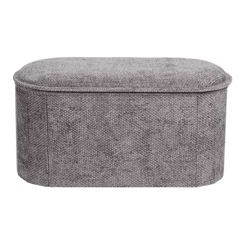 Σκαμπό-μπαούλο Trebia pakoworld γκρι ύφασμα 76x38x38εκ