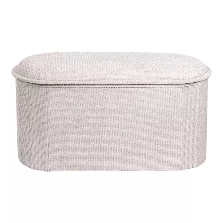 Σκαμπό-μπαούλο Trebia pakoworld κρεμ ύφασμα 76x38x38εκ