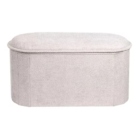 Σκαμπό-μπαούλο Trebia pakoworld κρεμ ύφασμα 76x38x38εκ