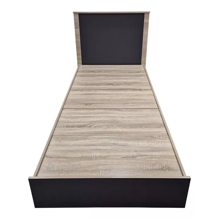 Κρεβάτι με στρώμα Athos Sleepy pakoworld sonoma ανθρακί 90x190εκ
