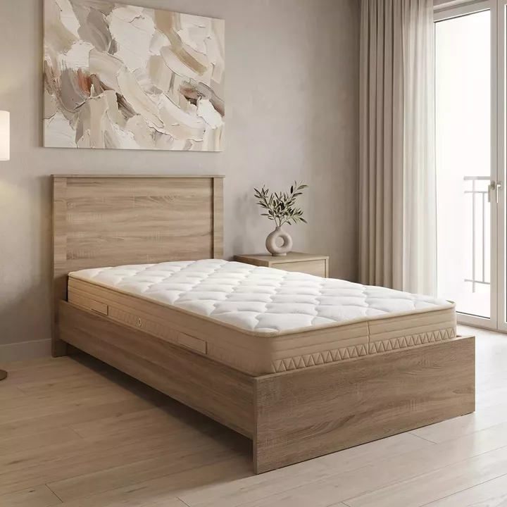 Bed with mattress Athos Sleepy pakoworld sonoma 90x190cm
