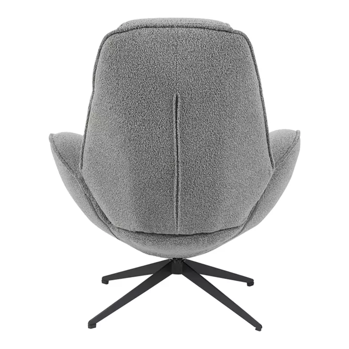 Armchair rotating Flago pakoworld boucle fabric anthracite 85x88x103.5cm