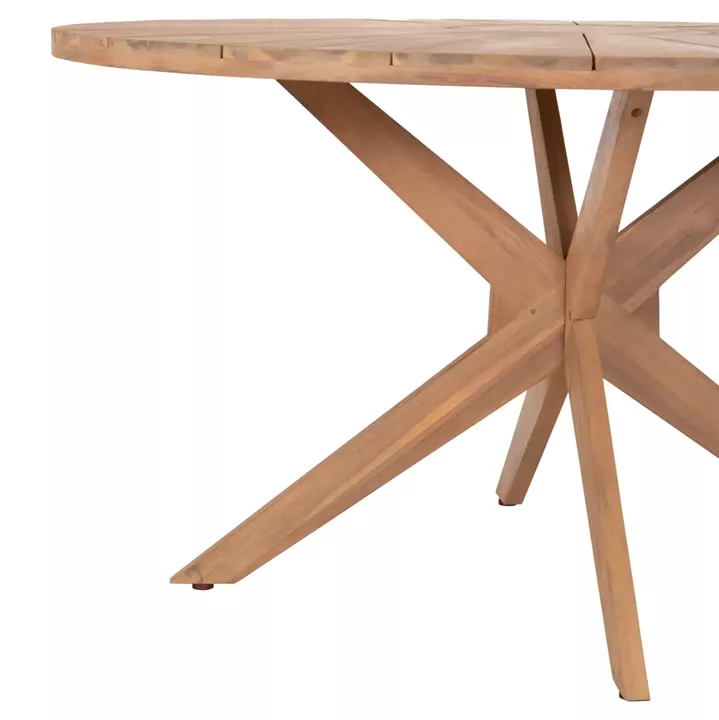 DINING TABLE ROUND CORTΕΝ HM6443 ACACIA WOOD IN NATURAL COLOR Φ140x76Hcm.