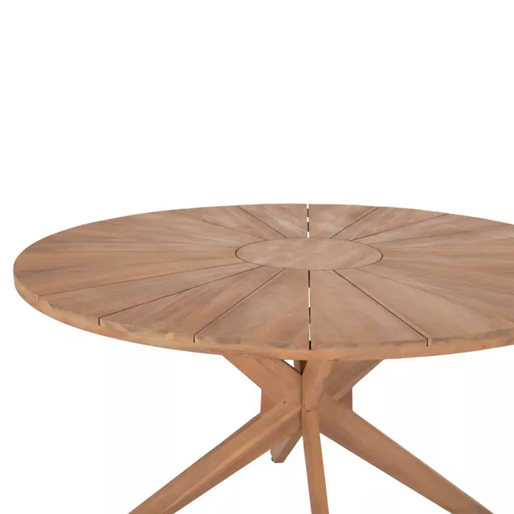 DINING TABLE ROUND CORTΕΝ HM6443 ACACIA WOOD IN NATURAL COLOR Φ140x76Hcm.