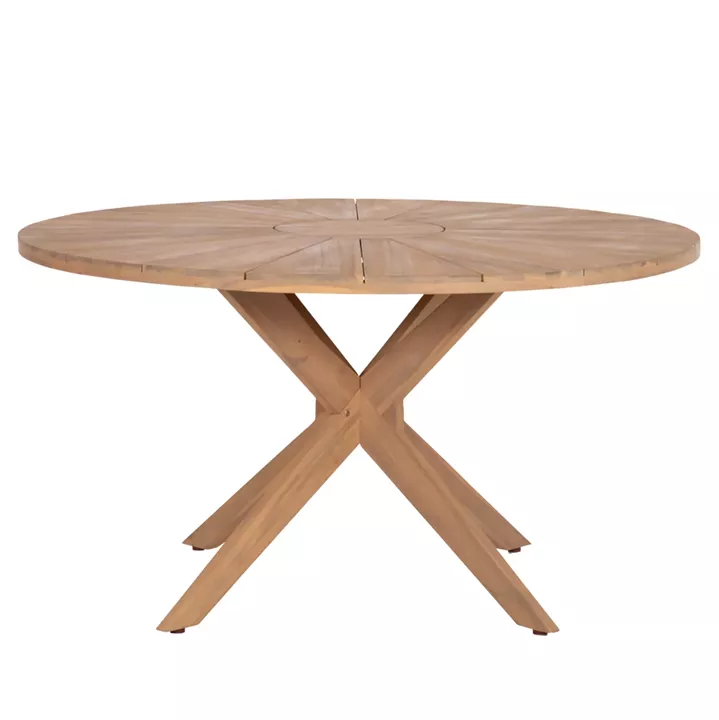 DINING TABLE ROUND CORTΕΝ HM6443 ACACIA WOOD IN NATURAL COLOR Φ140x76Hcm.