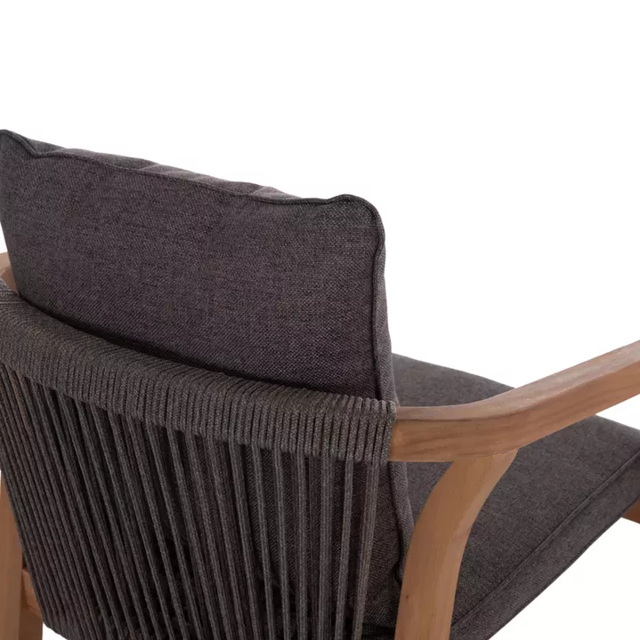 OUTDOOR DINING SET 5PCS CORTEN HM10900.02 ACACIA WOOD IN NATURAL--CUSHIONS IN GREY
