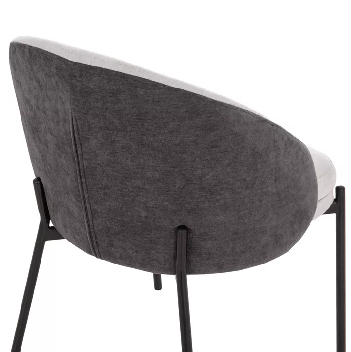 DINING SET 5PCS DETTON HM10940.01 CERAMIC TOP--FABRIC IN GREY & BLACK METAL LEGS