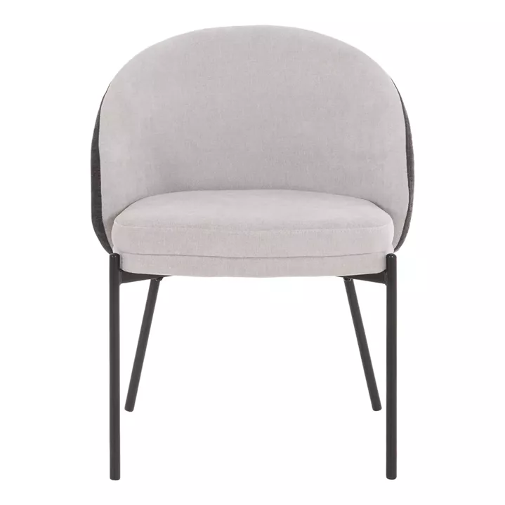 DINING SET 5PCS DETTON HM10940.01 CERAMIC TOP--FABRIC IN GREY & BLACK METAL LEGS