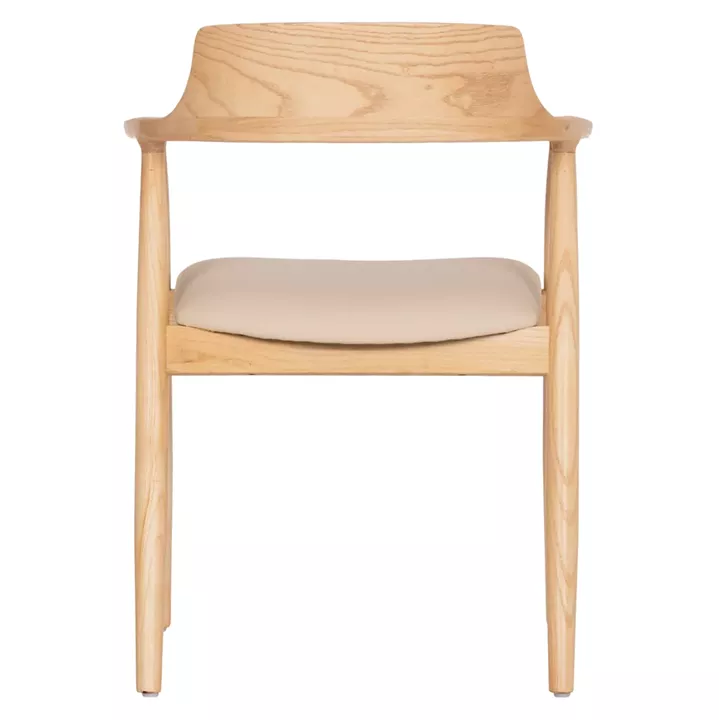 ΠΟΛΥΘΡΟΝΑ ΤΡΑΠΕΖΑΡΙΑΣ TARGA HM18336.11 RUBBERWOOD ΦΥΣΙΚΟ & PU ΕΚΡΟΥ 58x54x78Yεκ