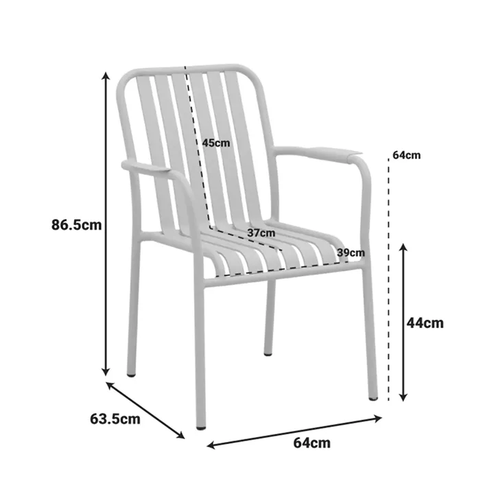 Dining set Dagyn Vista pakoworld set 7pcs white aluminum 180-240x90x76cm