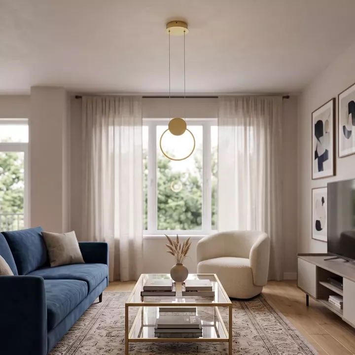 Φωτιστικό οροφής Ganden pakoworld led χρυσό μεταλλικό Φ26,5x20εκ