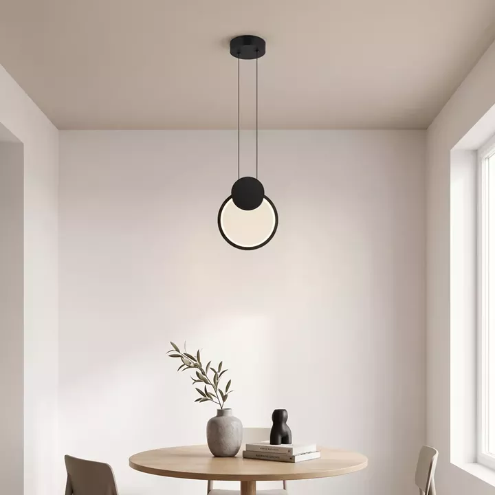 Φωτιστικό οροφής Ganden pakoworld led μαύρο μεταλλικό Φ26,5x20εκ