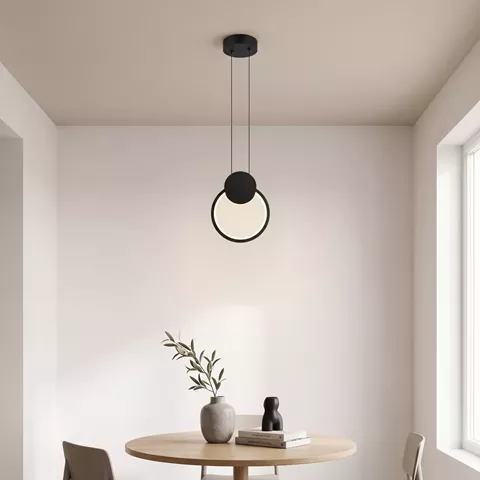 Φωτιστικό οροφής Ganden pakoworld led μαύρο μεταλλικό Φ26,5x20εκ