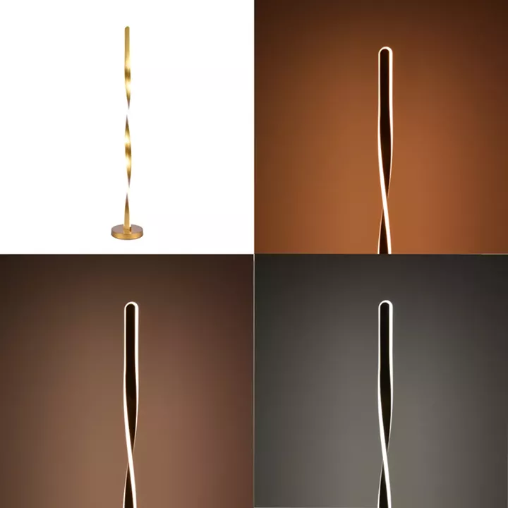 Φωτιστικό δαπέδου Jounko pakoworld led χρυσό μεταλλικό Φ20x130εκ