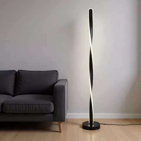 Φωτιστικό δαπέδου Jounko pakoworld led μαύρο μεταλλικό Φ20x130εκ