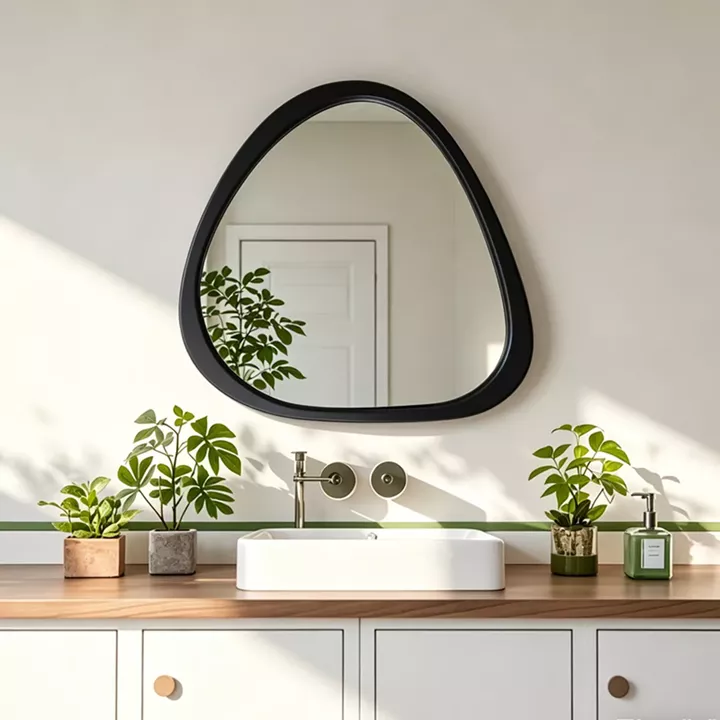 Καθρέπτης Ione pakoworld μαύρο MDF 55x2,5x60 εκ