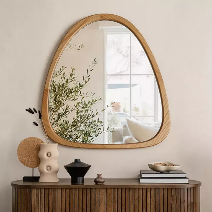 Καθρέπτης Ione pakoworld MDF σε φυσική απόχρωση 55x2,5x60 εκ