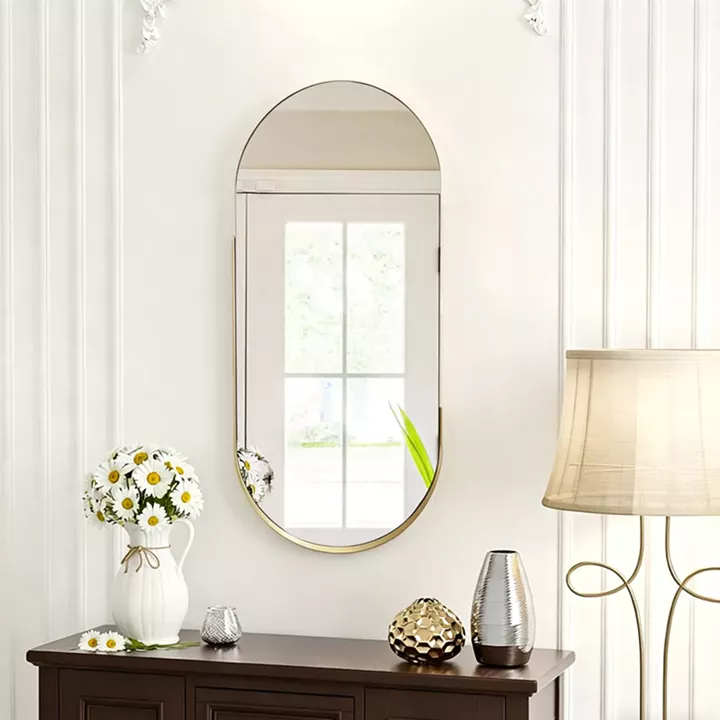 Καθρέπτης Asteria pakoworld χρυσό MDF με χρυσό μέταλλο 45x5x105εκ.