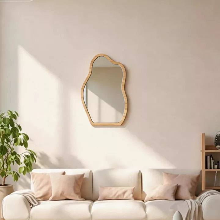 Καθρέπτης Evanthia pakoworld MDF σε φυσική απόχρωση 36x1.2x56 εκ