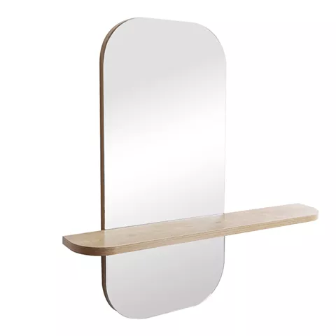 Καθρέπτης Lunaria pakoworld MDF σε φυσική απόχρωση 60x11.5x60εκ
