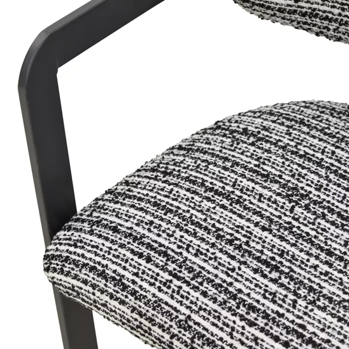 2-seater Berdona pakoworld black and white fabric-black metal leg 120x47x78cm