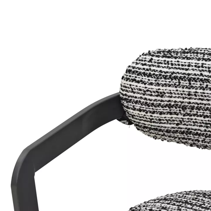 2-seater Berdona pakoworld black and white fabric-black metal leg 120x47x78cm
