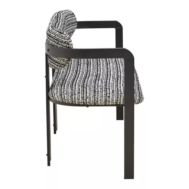 2-seater Berdona pakoworld black and white fabric-black metal leg 120x47x78cm