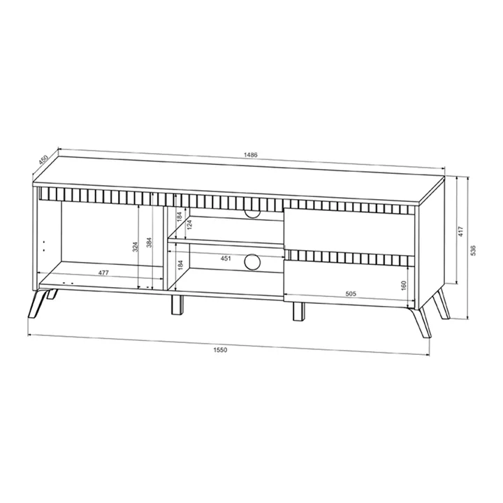 Σύνθετο σαλονιού Belka pakoworld κρεμ με oak 210,6x45x152,6εκ