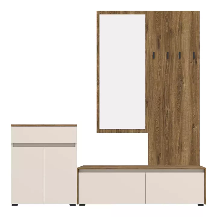 Έπιπλο εισόδου Ansia pakoworld καρυδί oak 210x44,7x175εκ