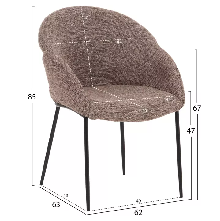 DINING SET 5PCS DRENNY HM10952.03 CERAMIC TOP--FABRIC IN TAUPE & BLACK METAL LEGS