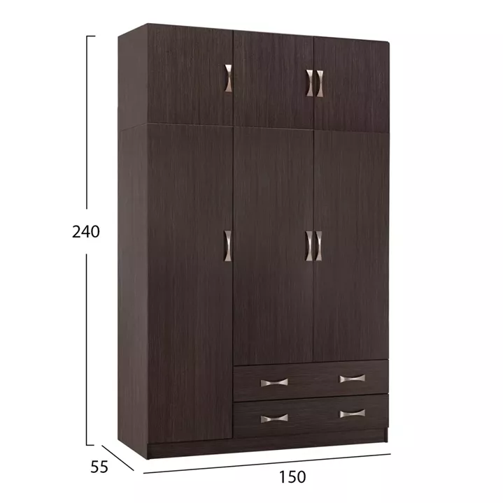 ΝΤΟΥΛΑΠΑ 3ΦΥΛΛΗ ΜΕ ΠΑΤΑΡΙ CARLY HM10891.01 ΜΕΛΑΜΙΝΗ ΣΕ ZEBRANO 150X55Χ240Υεκ.