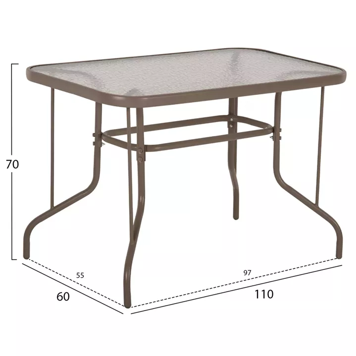 ΣΕΤ ΤΡΑΠΕΖΑΡΙΑΣ 5ΤΜΧ ADAM HM10897.04 ΤΡΑΠΕΖΙ 110x60εκ & 4 ΠΟΛΥΘΡΟΝΕΣ--ΣΑΜΠΑΝΙ