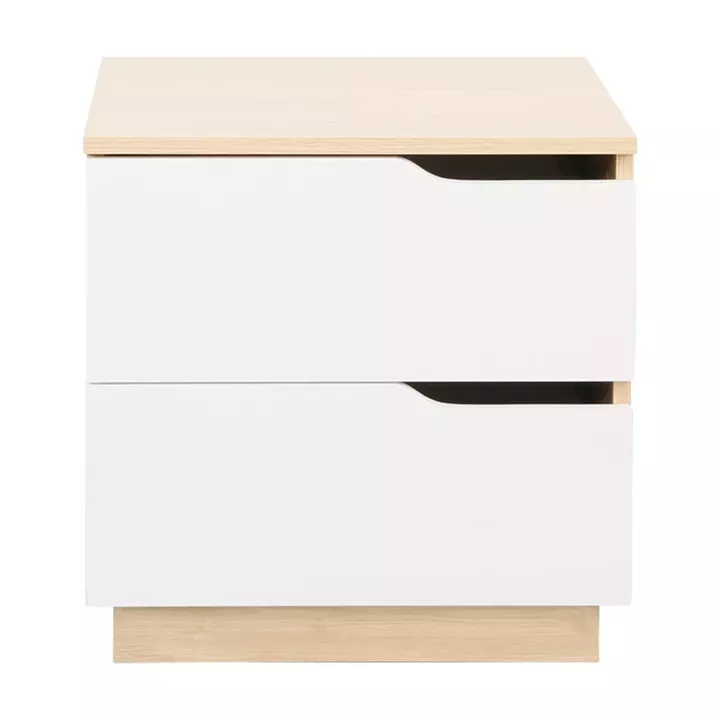 Κομοδίνο Verena pakoworld φυσικό με λευκό 48x40x48εκ