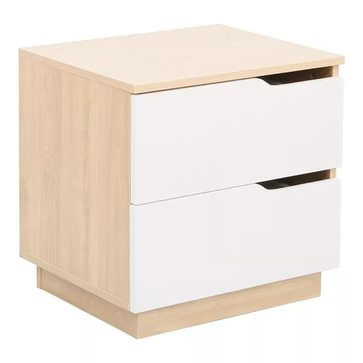 Κομοδίνο Verena pakoworld φυσικό με λευκό 48x40x48εκ