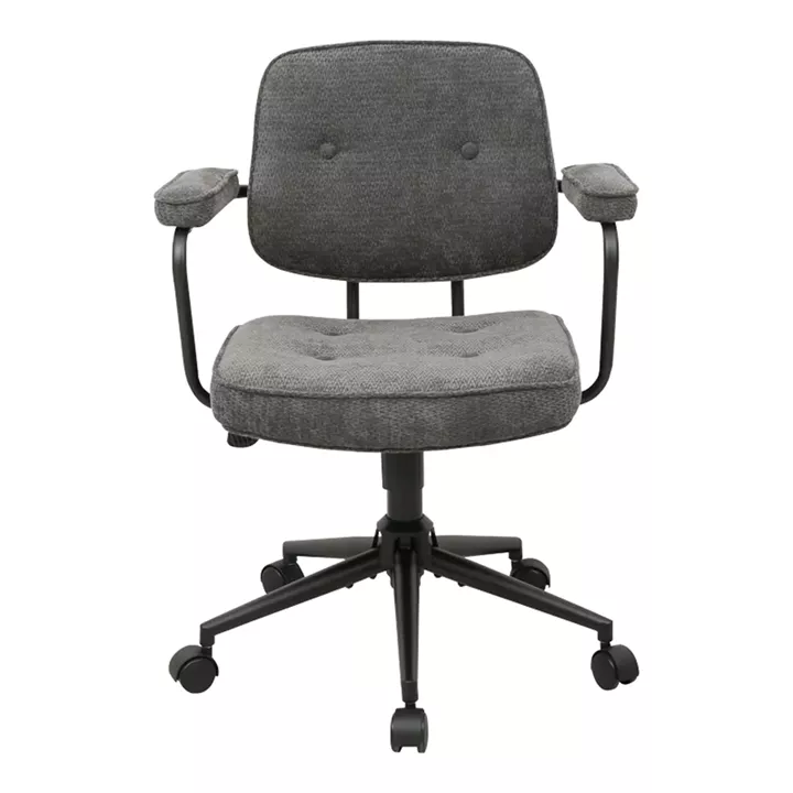 Καρέκλα γραφείου Leberta pakoworld ανθρακί ύφασμα 64x63,5x86-96εκ