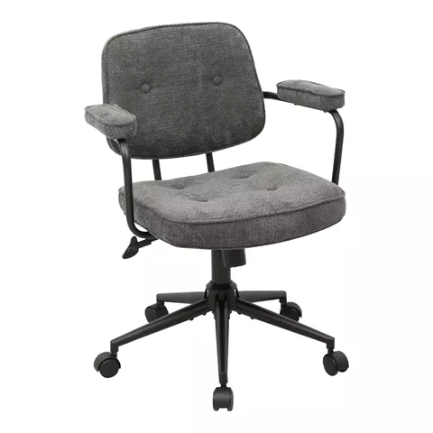 Καρέκλα γραφείου Leberta pakoworld ανθρακί ύφασμα 64x63,5x86-96εκ