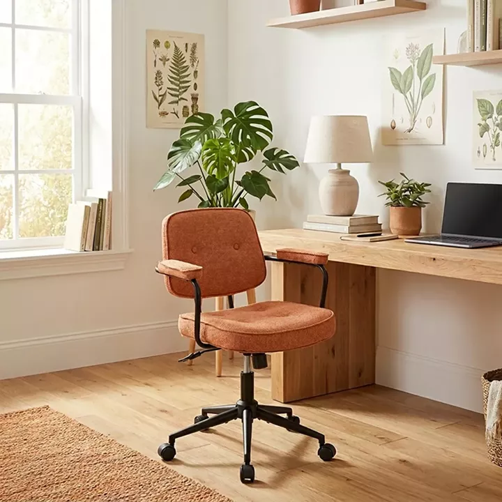 Office chair Leberta pakoworld terracotta fabric 64x63.5x86-96cm