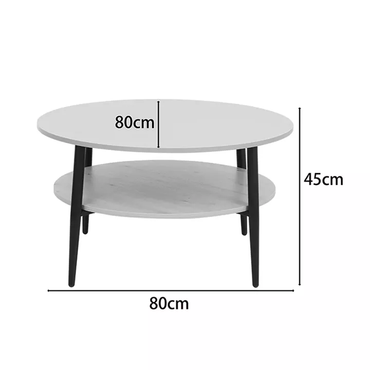Coffee table Kody pakoworld cappuccino with black metal D80x45cm