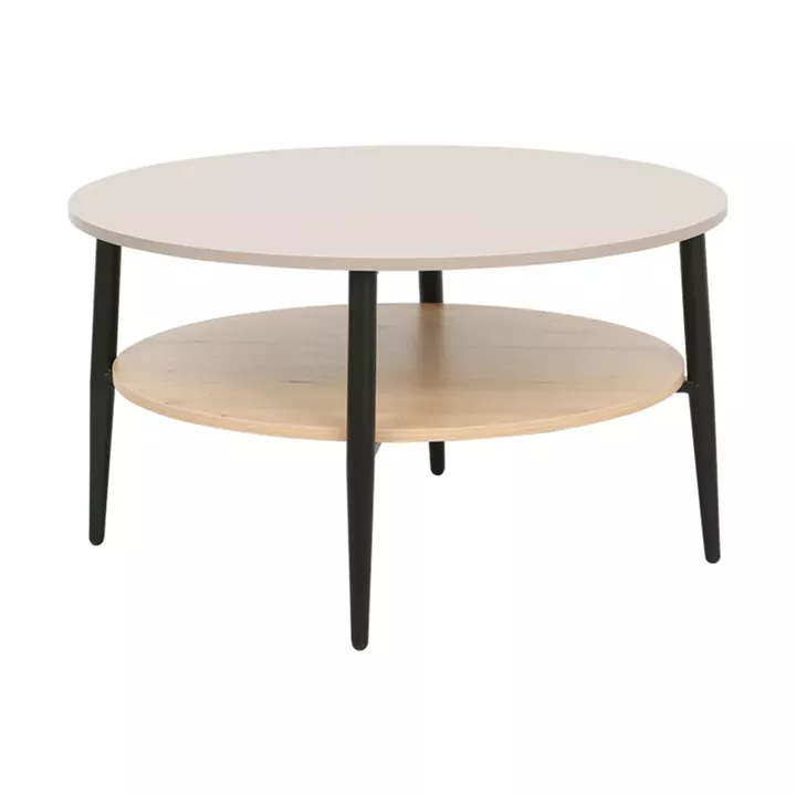 Coffee table Kody pakoworld cappuccino with black metal D80x45cm