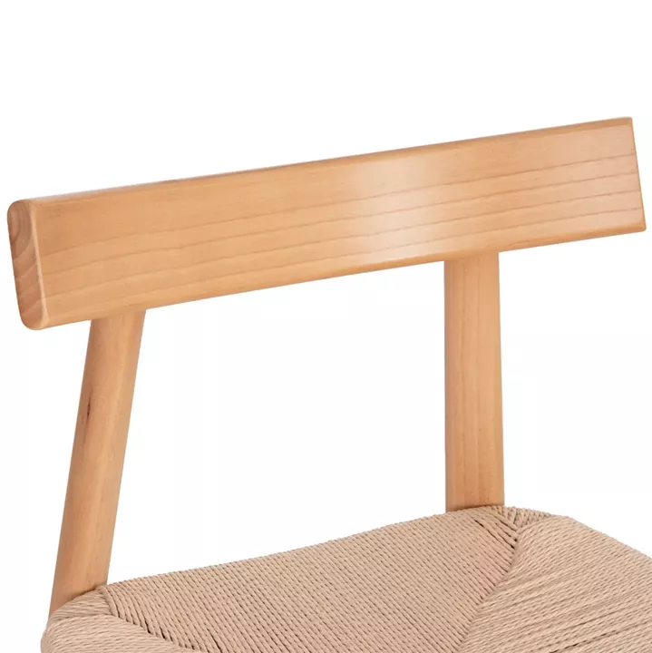 DINING CHAIR OSORIO HM18335.01 RUBBERWOOD & ROPE IN NATURAL (BEECH) COLOR 51x55x74Hcm.
