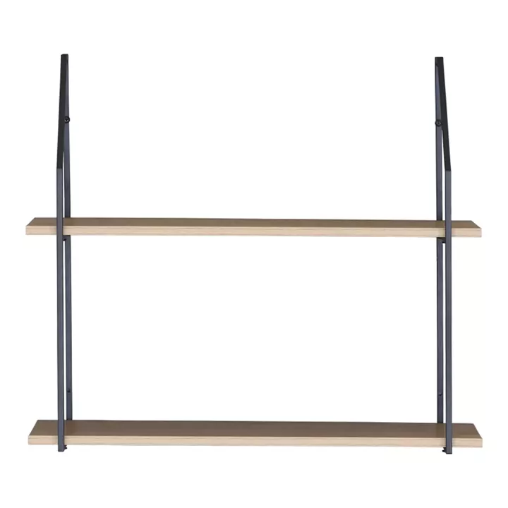 Ραφιέρα τοίχου Fema pakoworld oak με μαύρο μέταλλο 60x20x52εκ