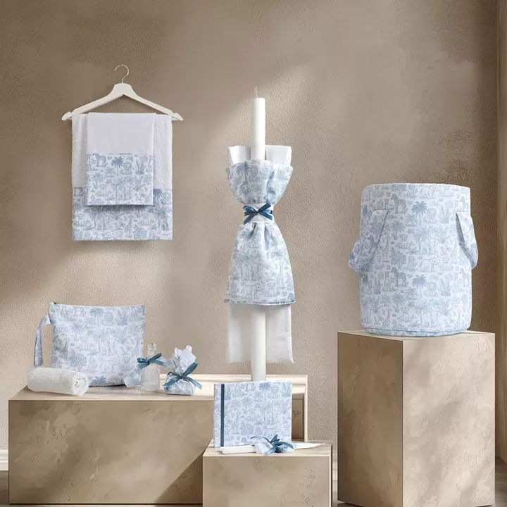 Beauty Home ΣΕΤ ΒΑΠΤΙΣΗΣ Παιδικά Ζώα Της Ζούγκλας Γαλάζιο
