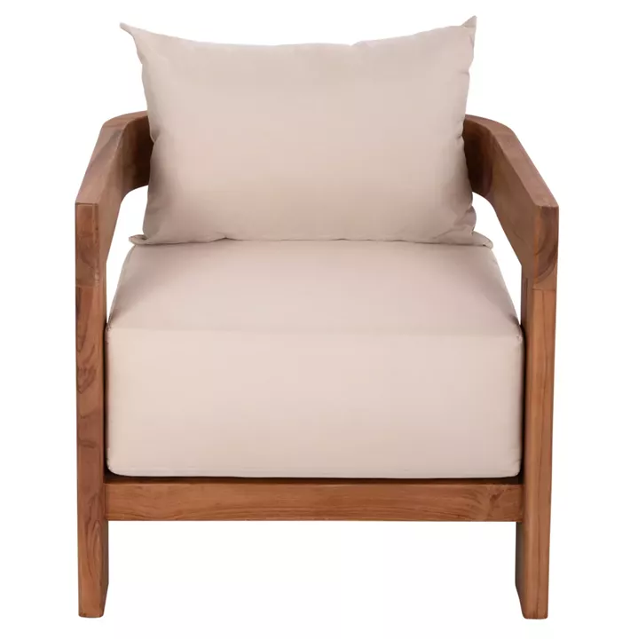 LOUNGE ARMCHAIR SERIES KIOTO HM6380 TEAK WOOD IN NATURAL COLOR 70x74x72Hcm.