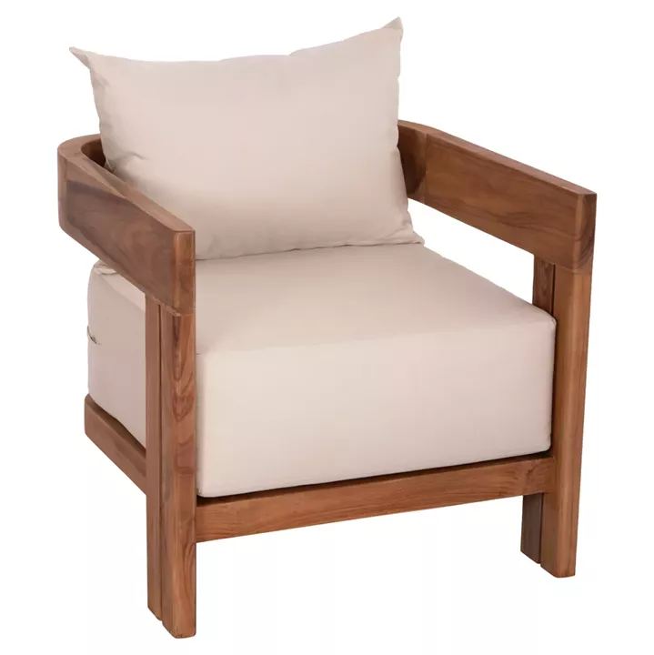 LOUNGE ARMCHAIR SERIES KIOTO HM6380 TEAK WOOD IN NATURAL COLOR 70x74x72Hcm.