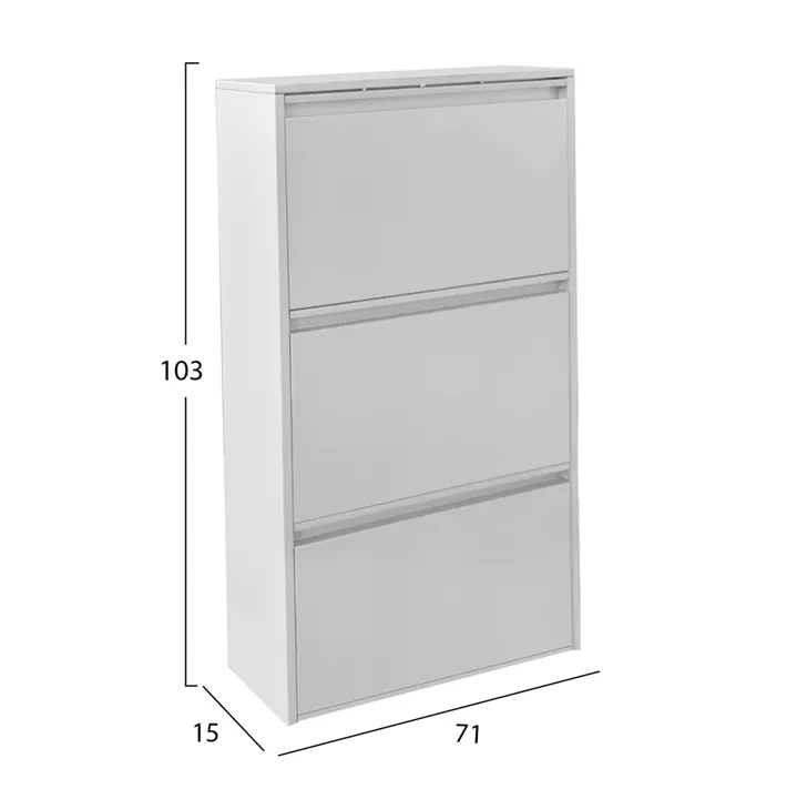 SET 2 SHOE CABINETS STARK HM10994.02 METAL IN WHITE--3+4 MAGNETIC DOORS